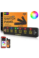 Auxbeam AS-600 RGB Slim 6 Button Switch Panel with APP&Remote Control, Toggle/ Momentary/ Pulsed Mode Supported(One-Sided Outlet)