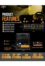 Auxbeam AS-600 RGB Slim 6 Button Switch Panel with APP&Remote Control, Toggle/ Momentary/ Pulsed Mode Supported(One-Sided Outlet)