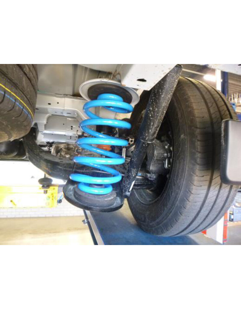 Hinterachs-Federn Paar verstärkt, extra heavy duty (HD) für Ford Transit/Tourneo Custom Frontantrieb und AWD 300/320, Typ V710/NRN/NXN, Baujahr 10.23.. und VW Transporter T7 Typ MSN ab 09/2024 (Mindestladung hinten 600 kg)