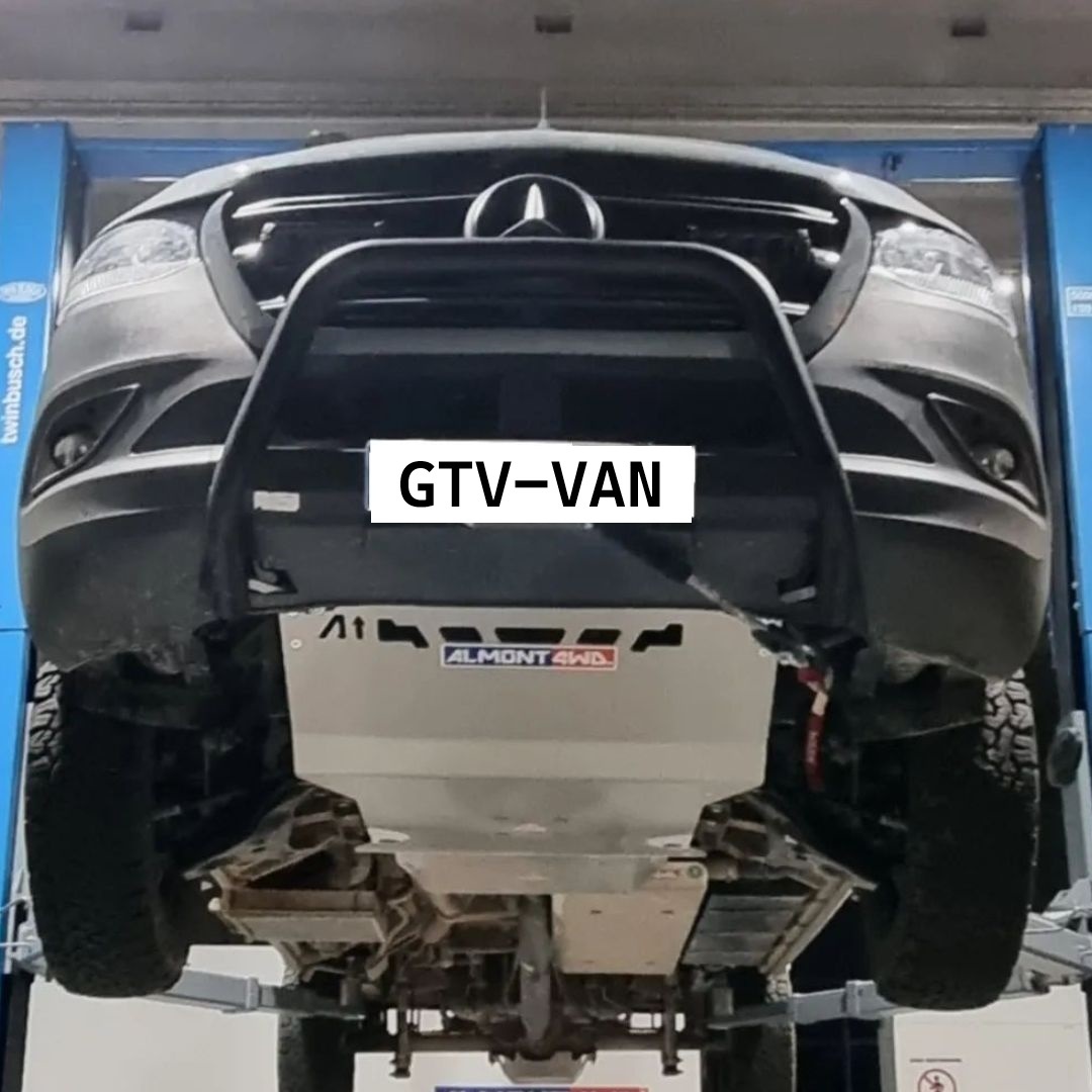 6 mm Aluminium Ski de protection avant pour Mercedes Benz Sprinter 4x4 907 VS30 (2019-09/2022) pour moteur, radiateur, différentiel avant et boîtier de direction+ anneaux de remorquage