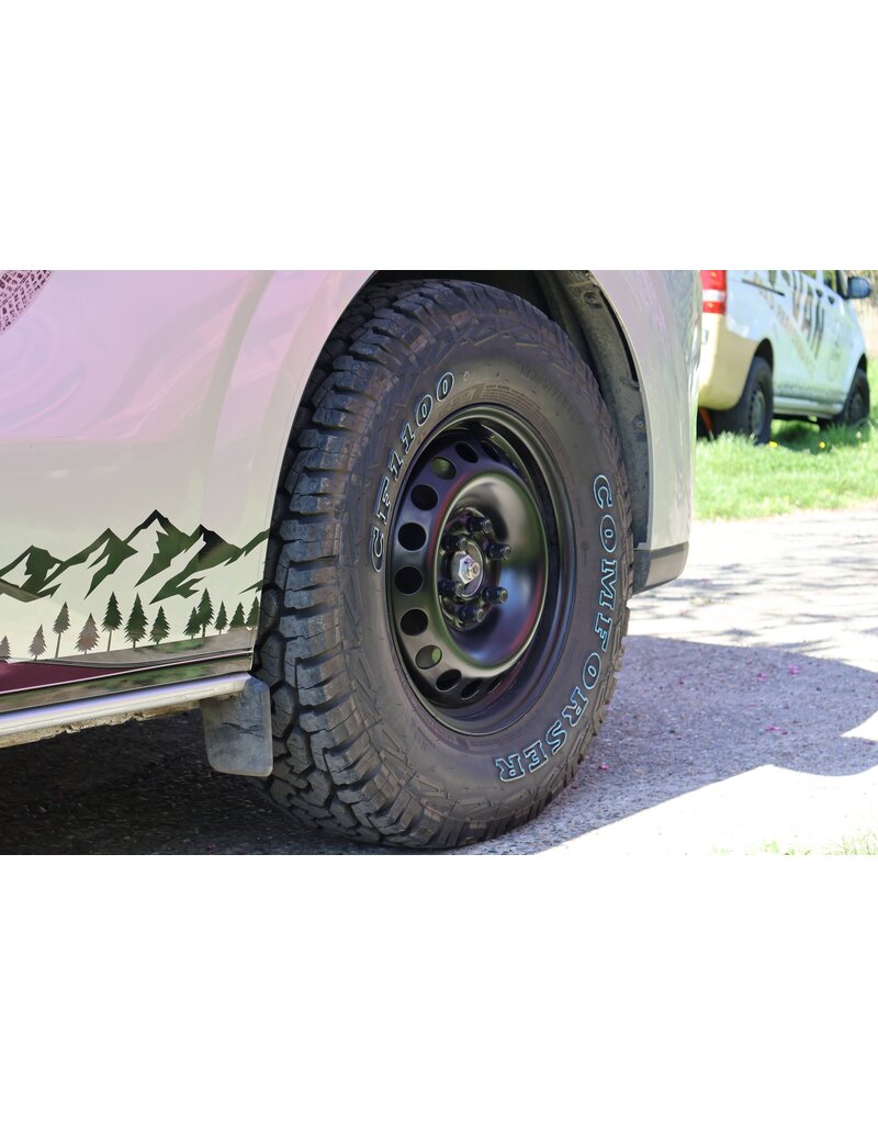 GTV-VAN Stahlfelge schwarz pulverbeschichtet 6,5x16 , MLB 74,59, 6/120 ET50 für Ford Transit/Tourneo Custom V710 (NRN/NXN) ab 11.23 und VW T7 2025+