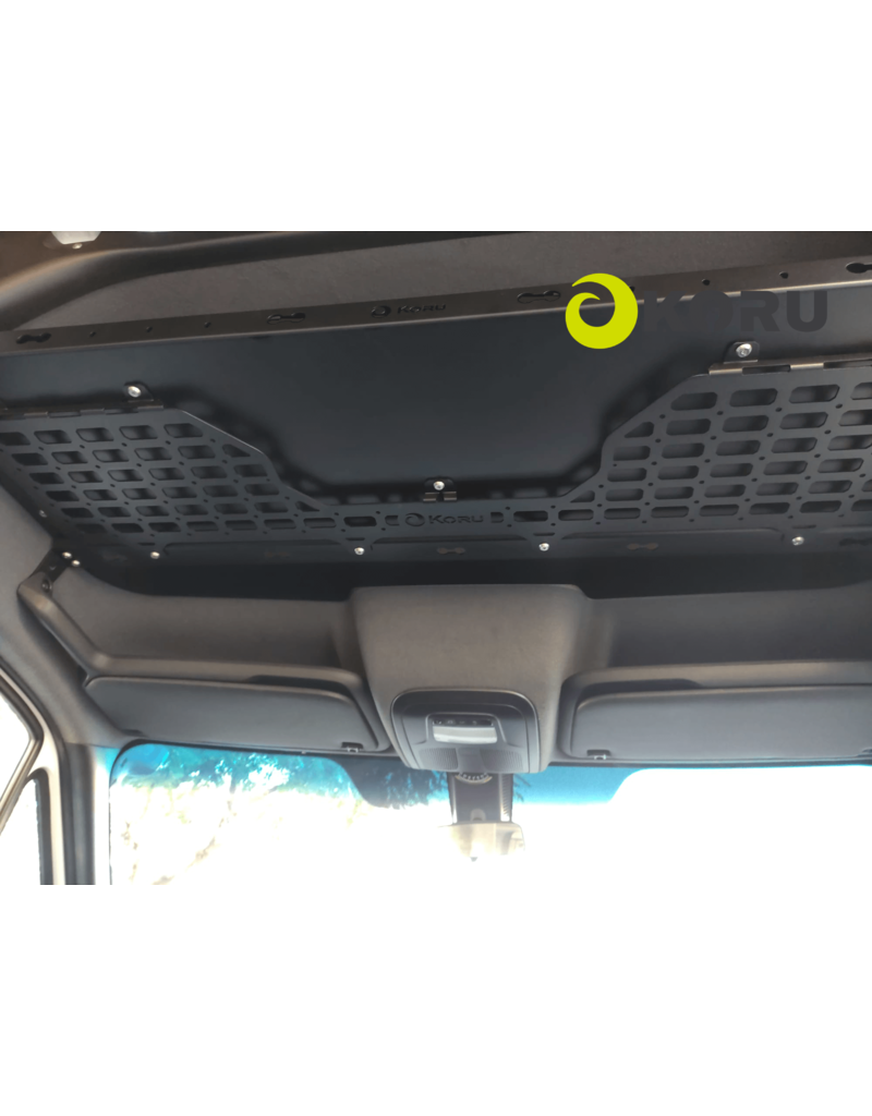 Cockpit storage overhead shelf for Sprinter W907 H2 roof, optionally with Molle panel