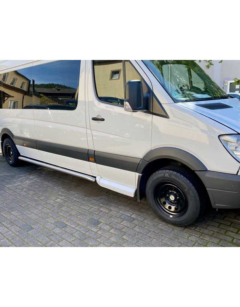 DOTZ DOTZ MODULAR BLACK - Offroad Stahlfelge 8x16 6x130 ET37 CTR84.1 inkl. Radnabenzierkappe für MB Sprinter 906/907