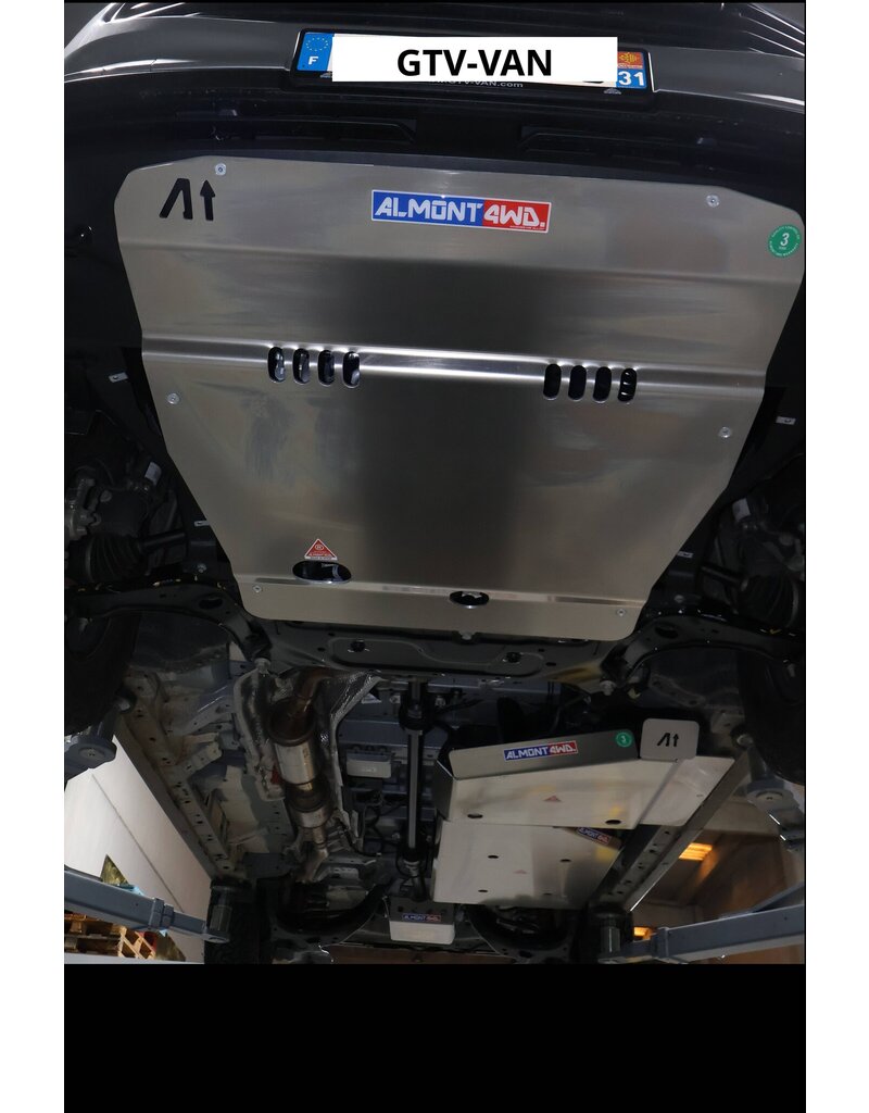 Unterfahr-Schutzplatte Adbluetank, 6 mm Aluminium für Ford Transit/Tourneo Custom V710 (NRN/NXN) und VW T7 (2025+)