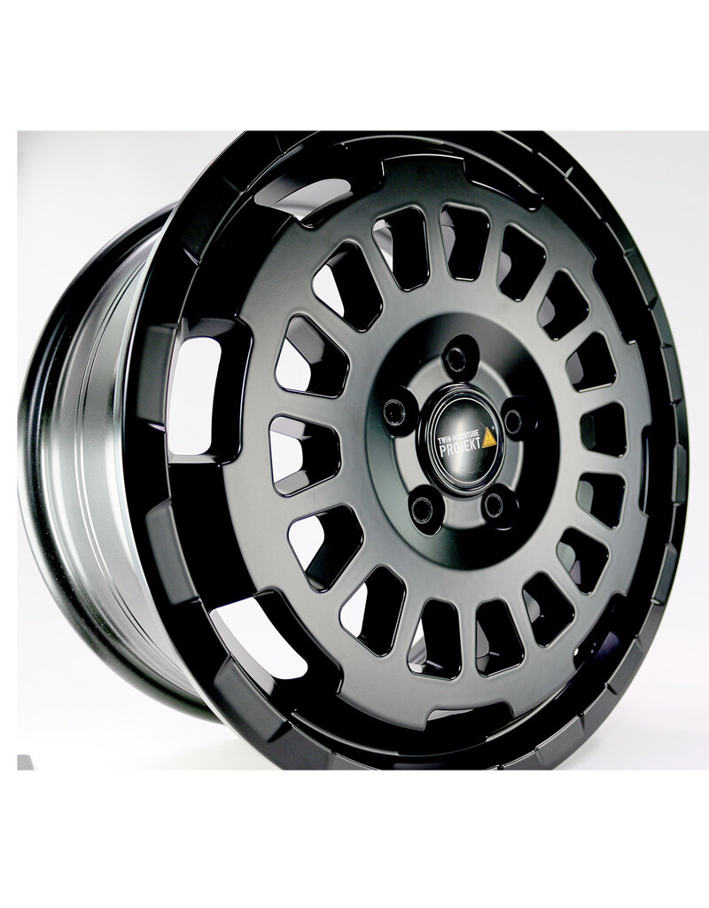 TWIN-MONOTUBE-PROJEKT-AT-HD-MONOBLOC, 8x17'' HEAVY DUTY ALUMINUM WHEEL IN SILK MATT BLACK, specially for Mercedes V class and Vito 447