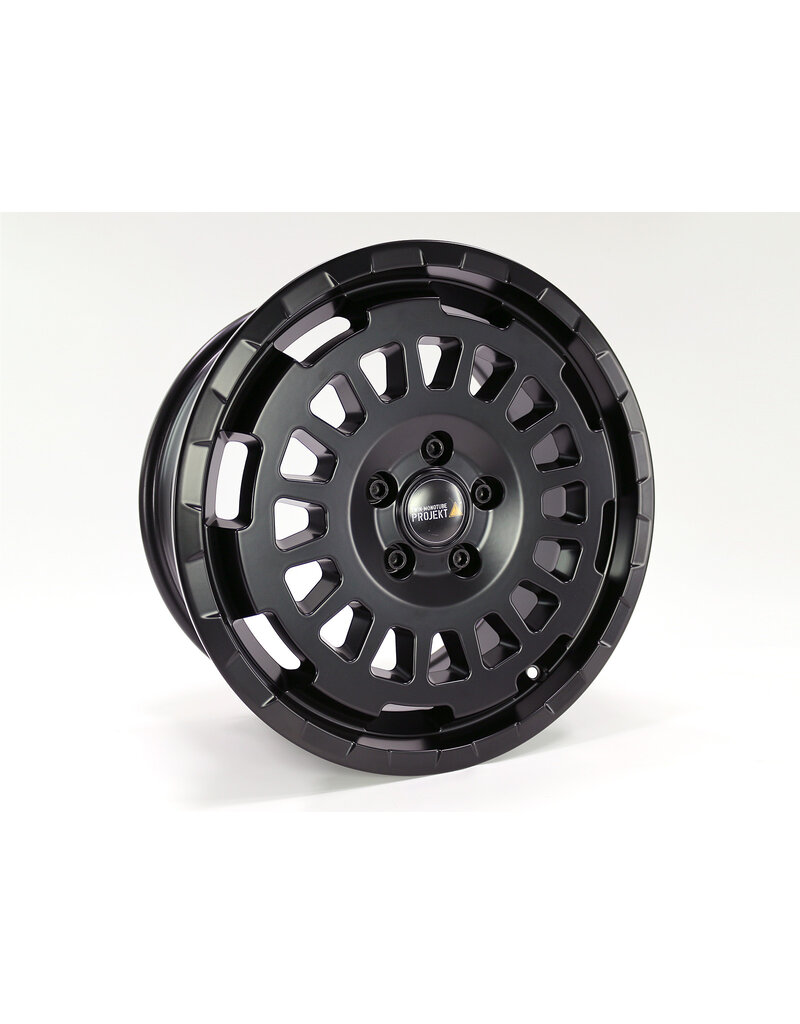 TWIN-MONOTUBE-PROJEKT-AT-HD-MONOBLOC, 8x17'' HEAVY DUTY ALUMINUM WHEEL IN SILK MATT BLACK, specially for Mercedes V class and Vito 447