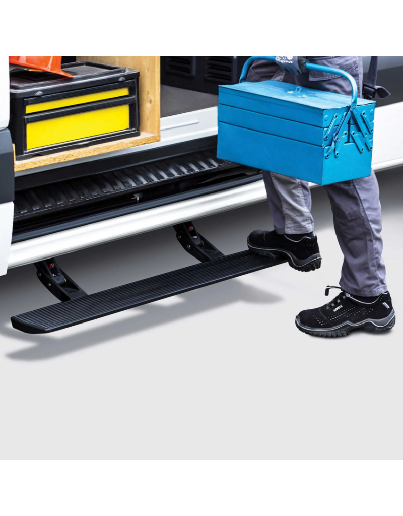 Electric swivel side step, 100 cm for side sliding door on FORD TRANSIT V363 2014+ , with LED lights
