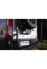 Adjustable Spare wheel carrier with ladder for FORD TRANSIT 2014+ with 180º hinges.