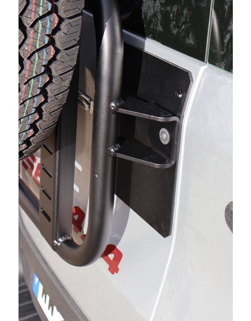 Adjustable Spare wheel carrier with ladder for FORD TRANSIT 2014+ with 180º hinges.