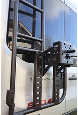 Adjustable Spare wheel carrier with ladder for FORD TRANSIT 2014+ with 180º hinges.