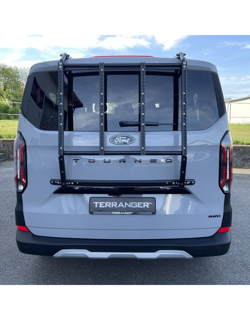 Système de portage arrière "Modular" pour le hayon de la Ford Transit Custom / Tourneo Custom V710 (NRN/NXN) et VW T7 - new Transporter