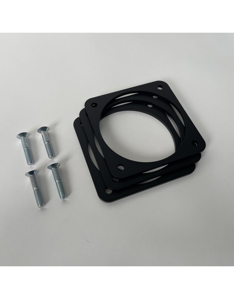 Spacer plate for spare wheel mounting module, for rims with large offset