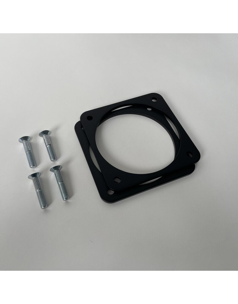Spacer plate for spare wheel mounting module, for rims with large offset