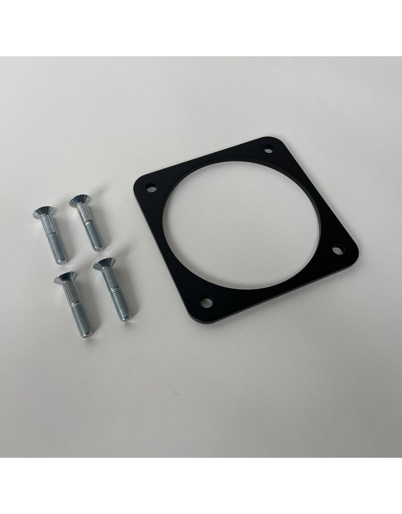 Spacer plate for spare wheel mounting module, for rims with large offset