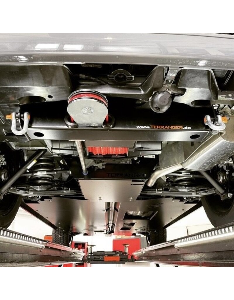 Winch (central winch) for VW T5-T6.1, for front and rear use, incl. WARN ZEON 8 (3500 kg) from Terranger