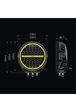 Strands Lighting Division Strands SIBERIA XP 9" LED-Fernscheinwerfer – Weiß/Gelb Positionslicht – Xperience-Modus