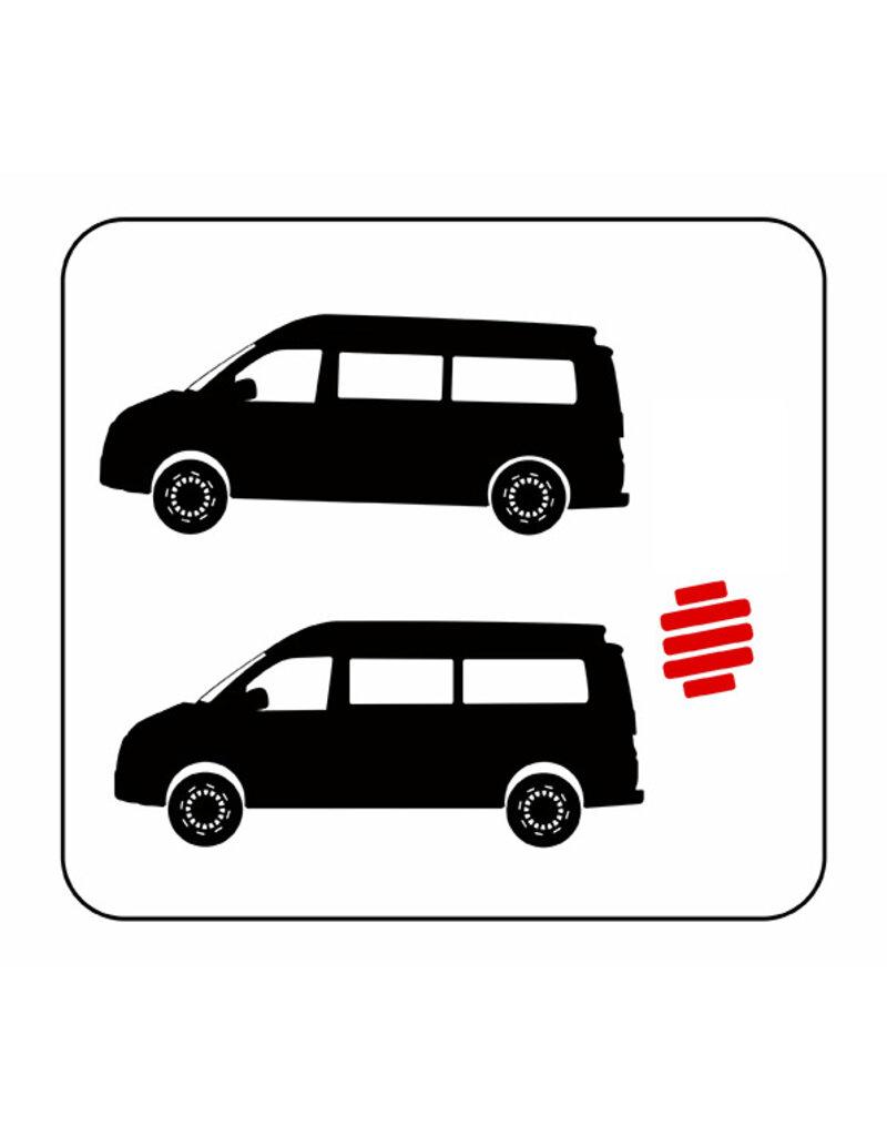 TWIN-MONOTUBE-PROJEKT-KOMFORT HINTERACHS VERSTÄRKUNGSFEDERN KIT Für VW T5, T6, T6.1 mit mind. 300kg Permanent-Beladung bzw. Ausbau, oder California Modelle.