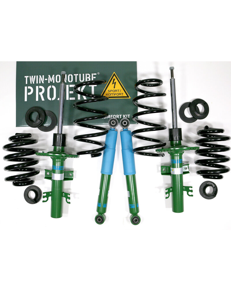 TWIN-MONOTUBE-PROJEKT CONFORT - KIT DE REHAUSSE / SUPENSION CONFORT VARIABLE , +30-40 mm pour VW T5, T6, T6.1