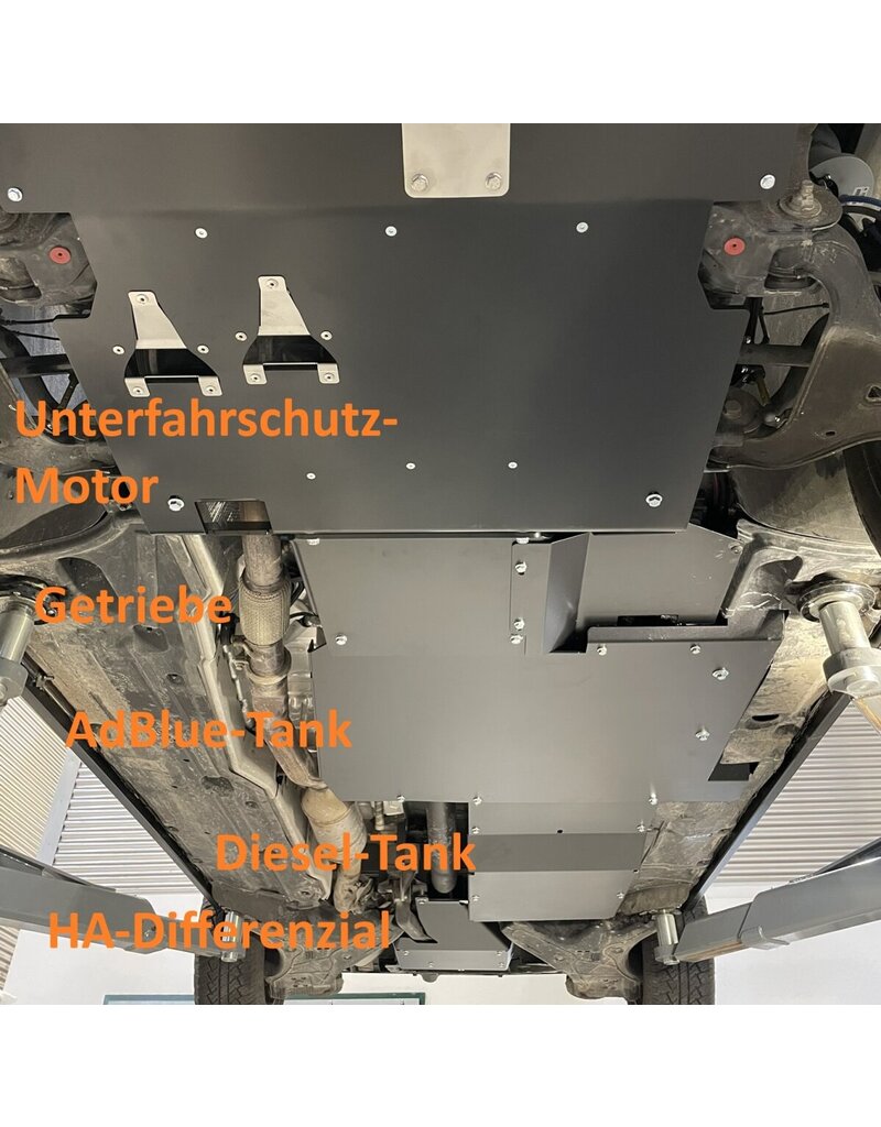 Underride guard/protective skid plate for fuel tank, for MB Vito / V-Class 447