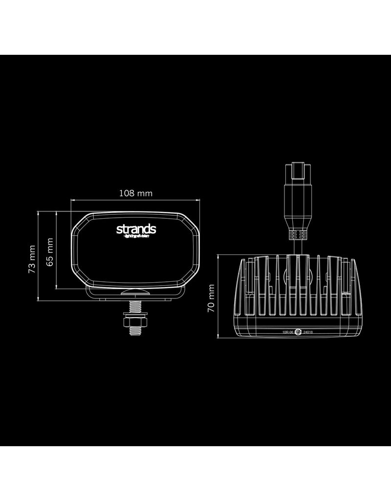 FOR9T NO-GLARE WORK LIGHT 31W with amber or red position light, by STRANDS