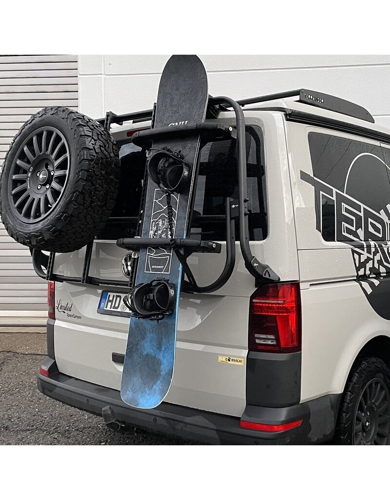 SKi/Snowboard holding module for our modular back carrier for VW T5/T6 and MB Vito/Viano/V-class