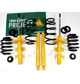 Hardness-adjustable (VA and HA) KONI-ADJUST-SENSITIV-AT -COMFORT Complete body lift/suspension kit (+35-40 mm) for VW T5, T6, and T6.1 from TWIN MONOTUUBE PROJECT