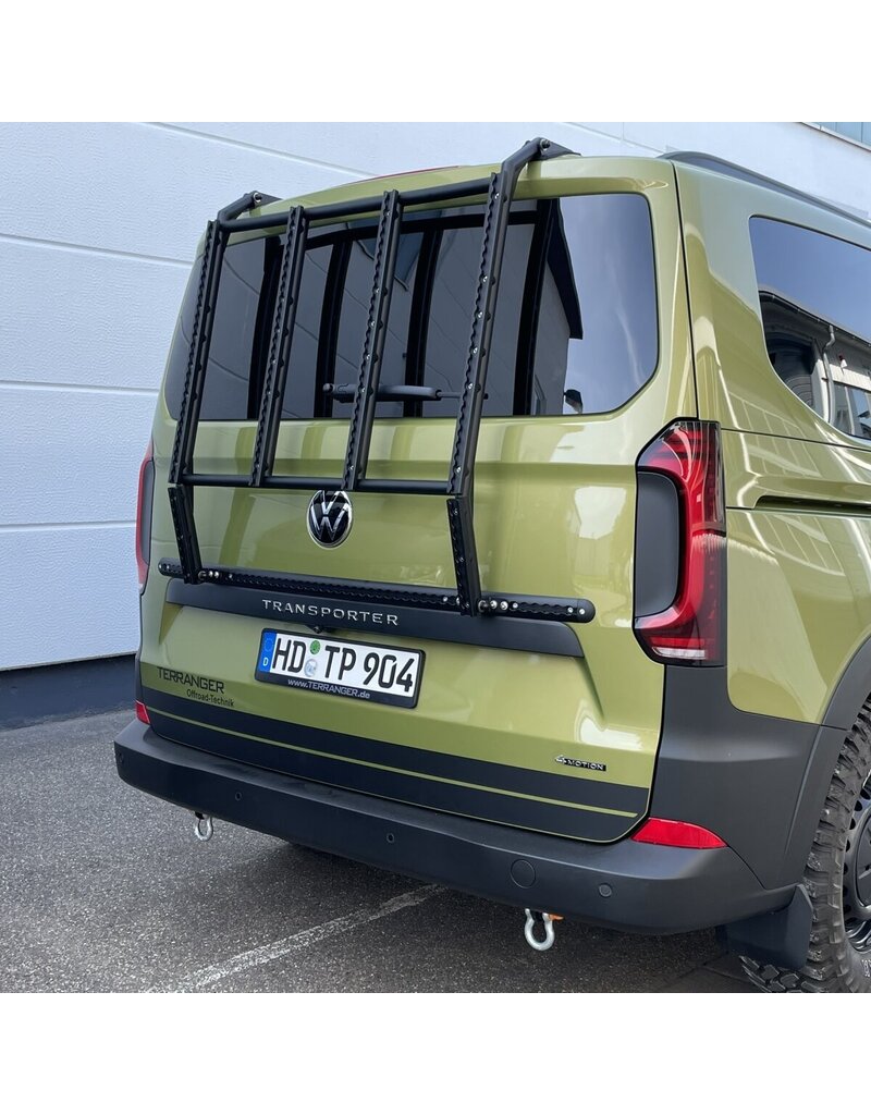 Système de portage arrière "Modular" pour le hayon de la Ford Transit Custom / Tourneo Custom V710 (NRN/NXN) et VW T7 - new Transporter