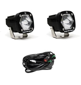 S1 Black LED Auxiliary Light Pod Pair – Universal, by BAJA DESIGNS