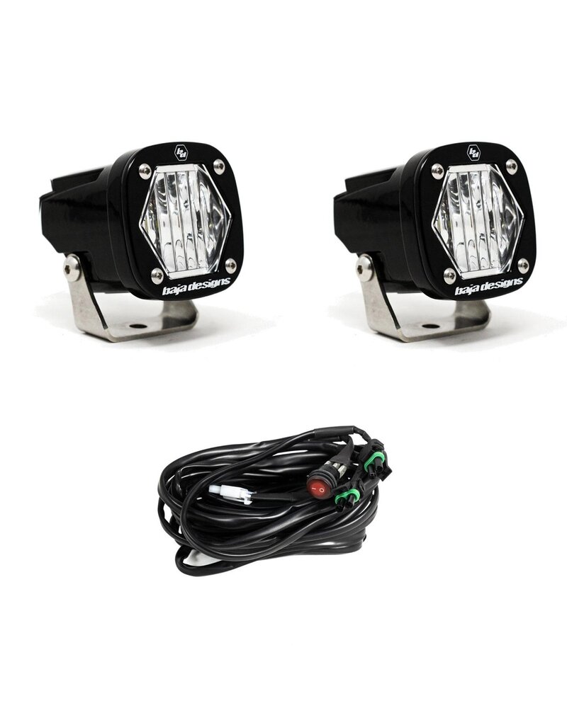S1 Black LED Auxiliary Light Pod Pair – Universal, by BAJA DESIGNS