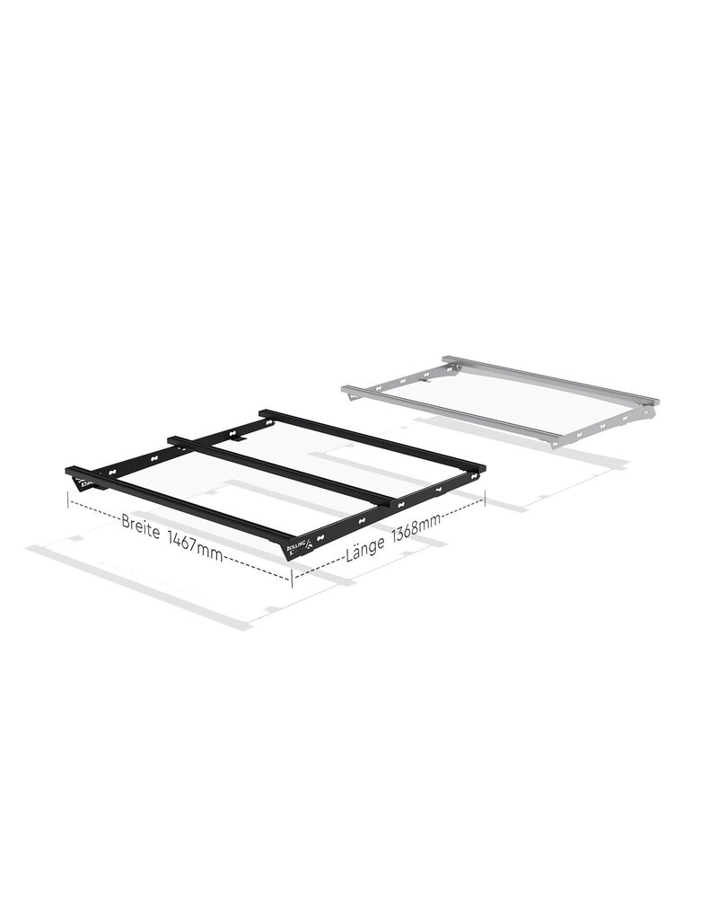 1/2 Basic Space Rack – modulares universelles Dachträgersystem für Ford Transit/Tourneo Custom  (V710/NRN/NXN) & VW Transporter T7 (MSN)
