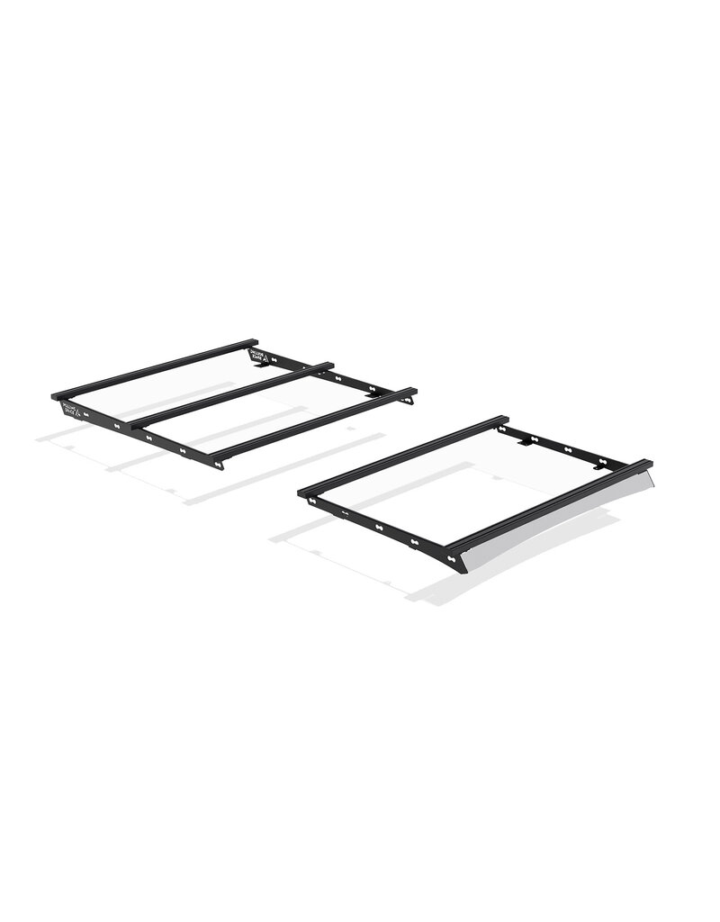 long Basic Space Rack – modular universal roof rack system for Ford Transit/Tourneo Custom (V710/NRN/NXN) & VW Transporter T7 (MSN) with short wheel base