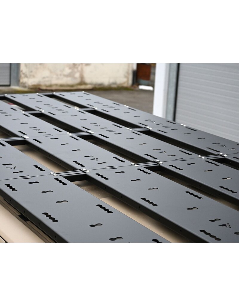 Space Rack Advanced lang – modulares universelles Dachträgersystem für Ford Transit/Tourneo Custom (V710/NRN/NXN) & VW Transporter T7 (MSN) mit kurzem Radstand