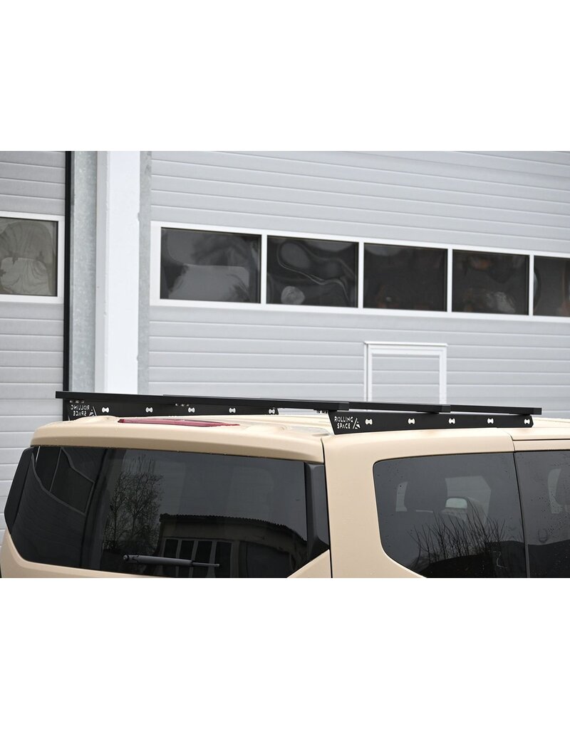 1/2 Basic Space Rack – modular universal roof rack system for Ford Transit/Tourneo Custom (V710/NRN/NXN) & VW Transporter T7 (MSN) with long wheel base