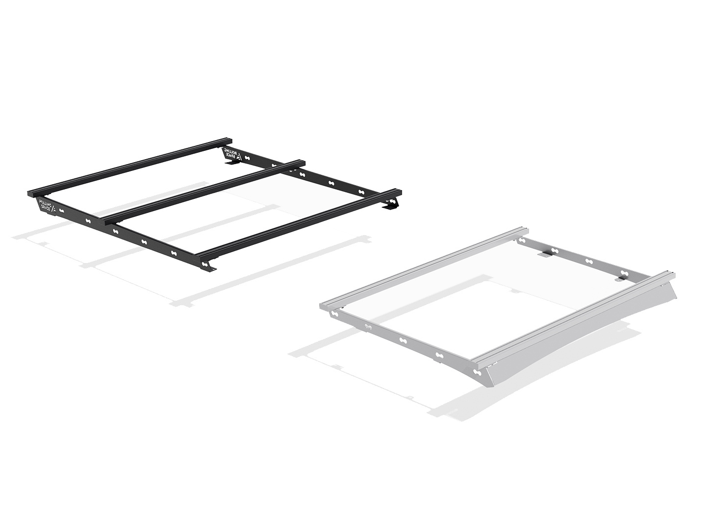1/2 Basic Space Rack – le système de galerie de toit modulaire universel pour Ford Transit/Tourneo Custom type V710/NRN/NXN et VW Transporter T7 type MSN à empattement long