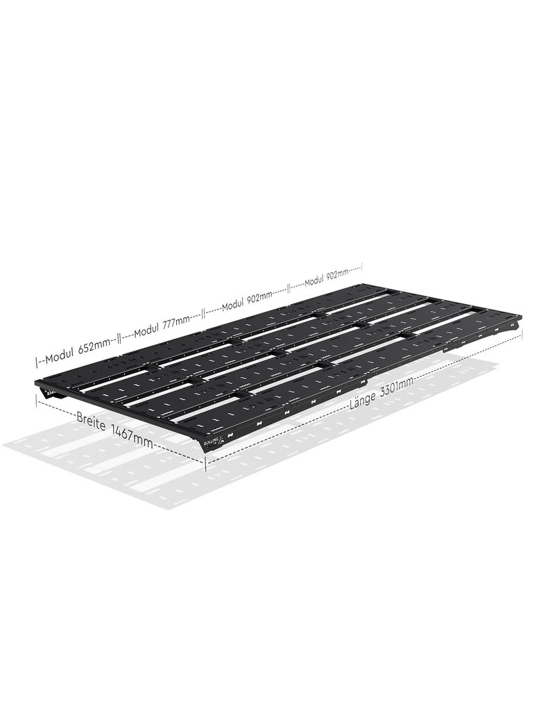 Space Rack Advanced long – modular universal roof rack system for Ford Transit/Tourneo Custom (V710/NRN/NXN) & VW Transporter T7 (MSN) with long wheel base