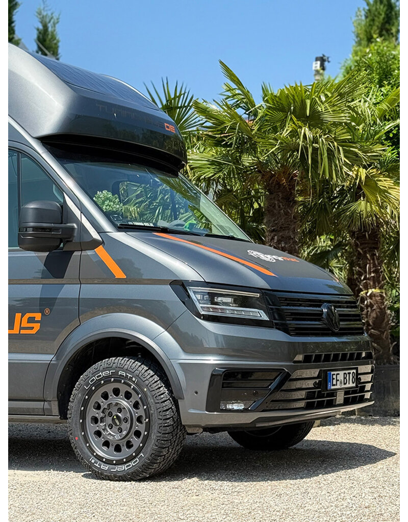 TWIN-MONOTUBE-PROJEKT-AT3-HD, 8,5x18’’ HEAVY DUTY SCHWERLAST ALUFELGE IN STONE speziell für Mercedes Sprinter VS30/ (907/910) + Sprinter NCV3 (906) + VW Crafter 1