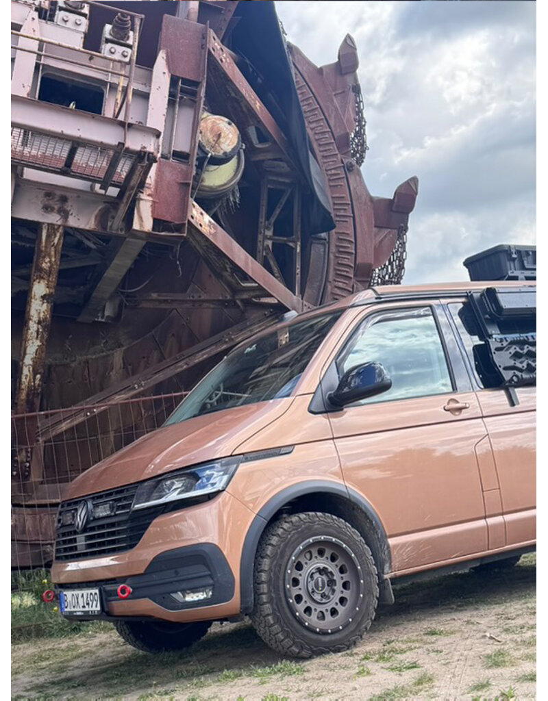 TWIN-MONOTUBE-PROJEKT-AT3-HD, 8,5x18’’ HEAVY DUTY SCHWERLAST ALUFELGE IN STONE speziell für VW Crafter 2 (SY) + MAN TGE 