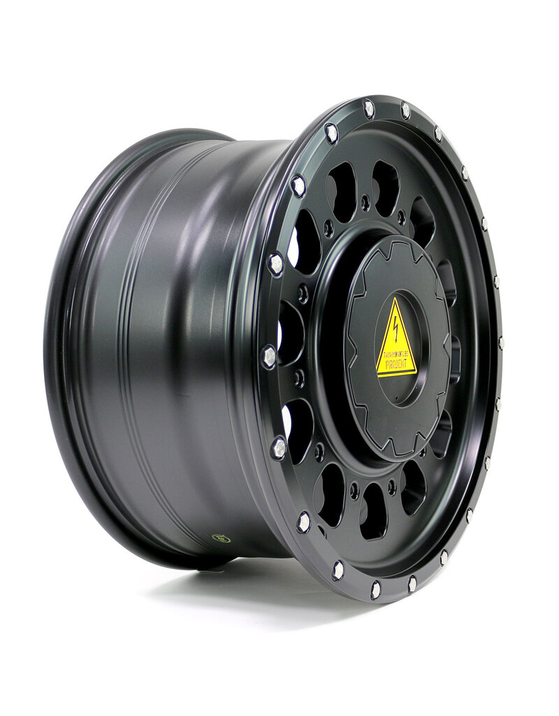 TWIN-MONOTUBE-PROJEKT-AT3-HD, 8,5x18'' HEAVY DUTY ALUMINUM WHEEL IN SILK MATT BLACK, specially for VW Crafter 2 (SY) + MAN TGE 