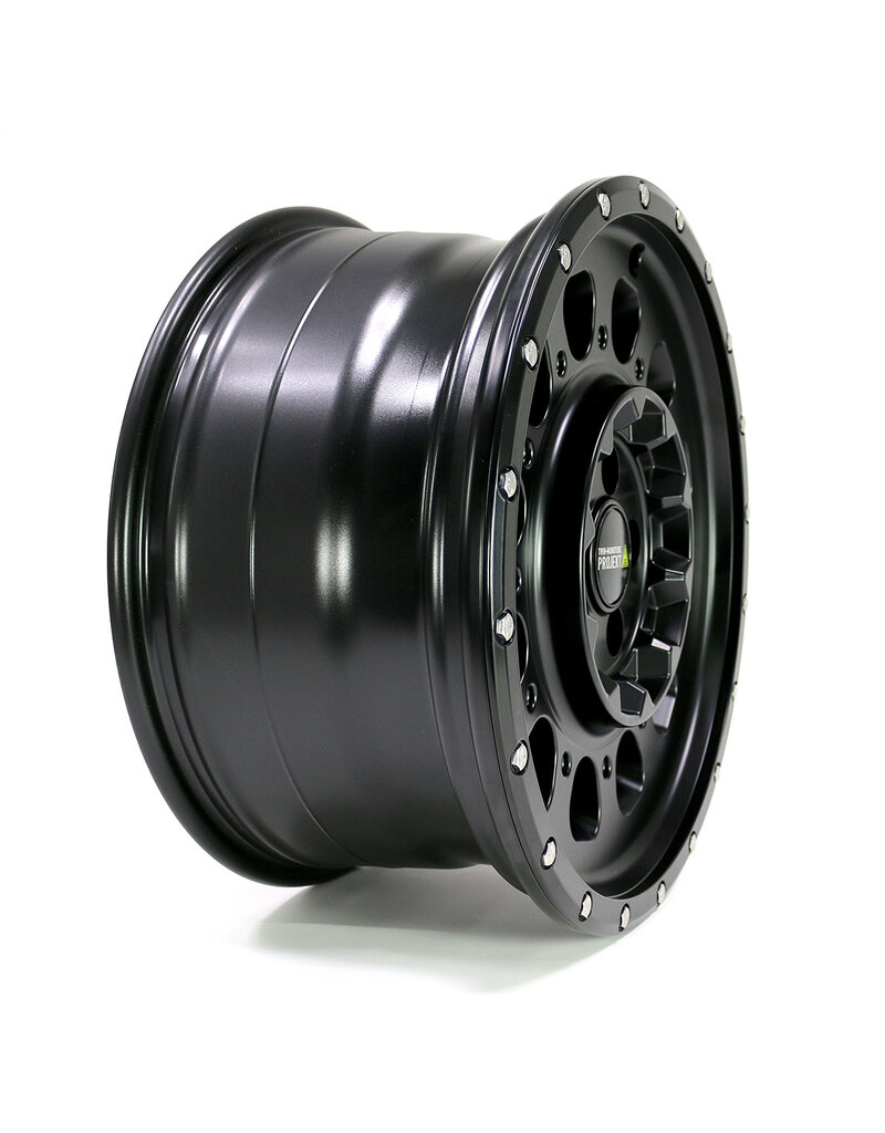 TWIN-MONOTUBE-PROJEKT-AT3-HD, 8,5x18'' HEAVY DUTY ALUMINUM WHEEL IN SILK MATT BLACK, specially for VW Crafter 2 (SY) + MAN TGE 
