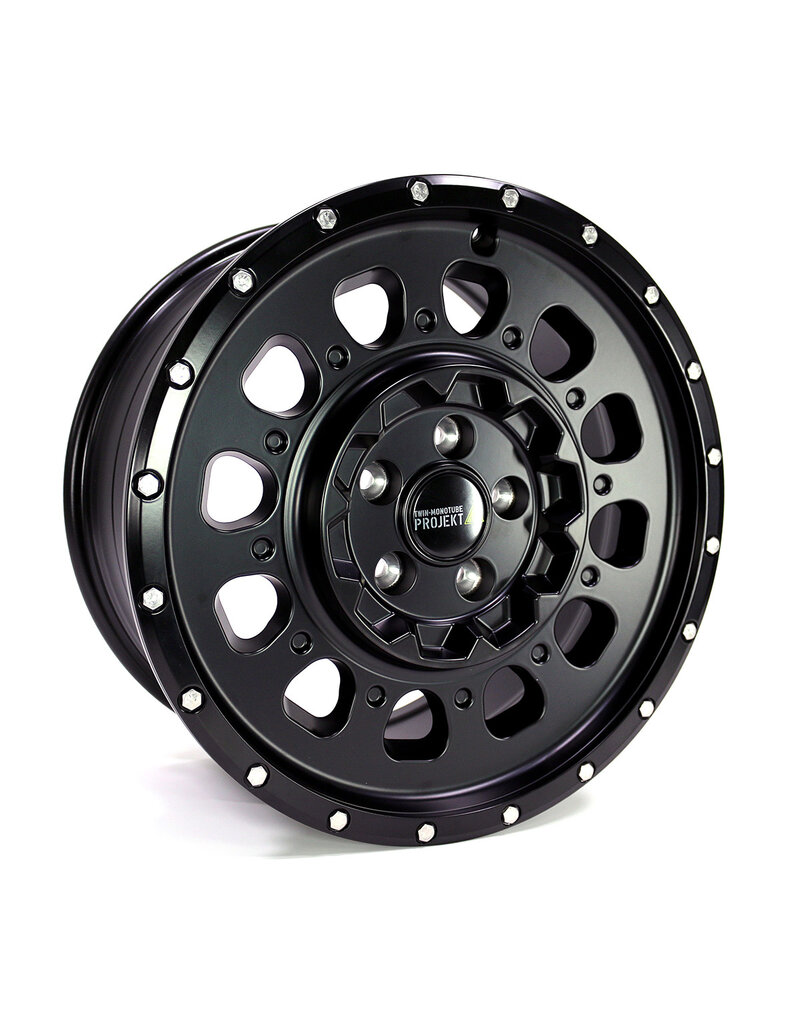 TWIN-MONOTUBE-PROJEKT-AT3-HD, 8,5x18’’ HEAVY DUTY SCHWERLAST ALUFELGE IN SEIDENMATT-SCHWARZ speziell für VW Crafter 2 (SY) + MAN TGE