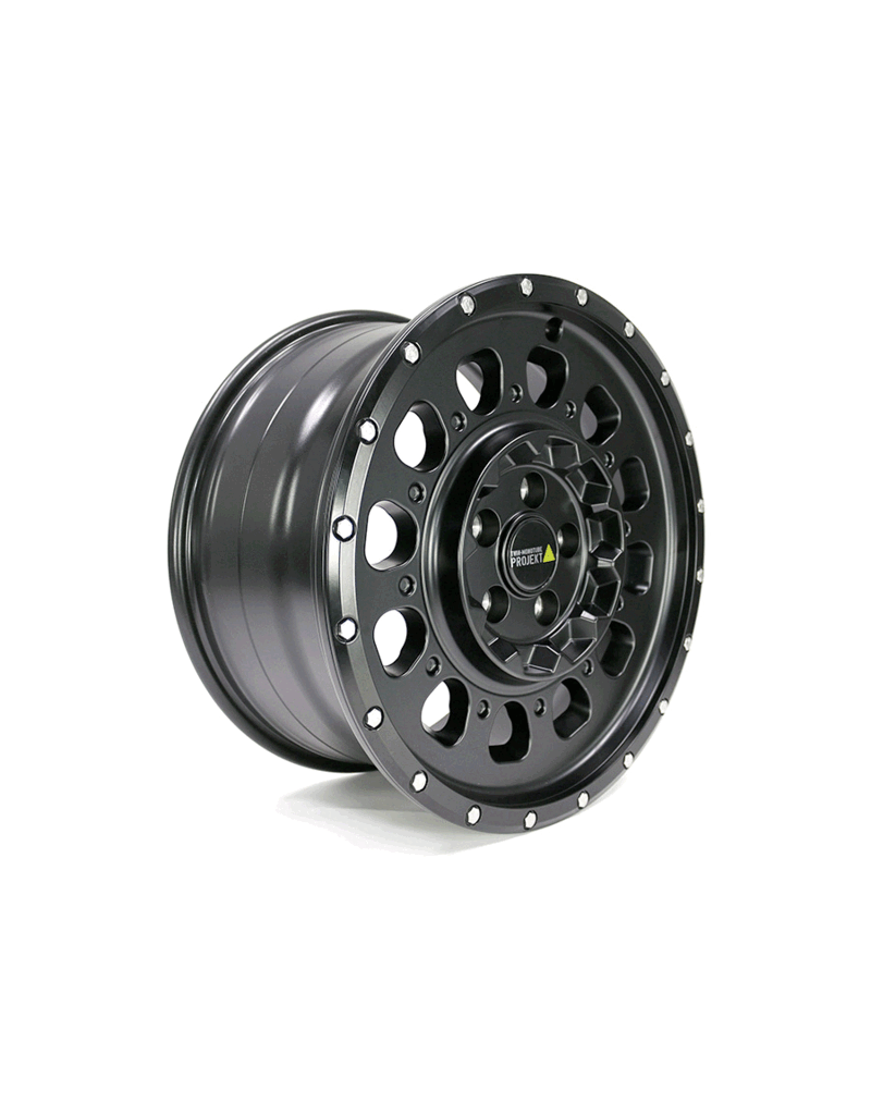 TWIN-MONOTUBE-PROJEKT-AT3-HD, 8,5x18'' HEAVY DUTY ALUMINUM WHEEL IN SILK MATT BLACK, specially for VW Crafter 2 (SY) + MAN TGE 