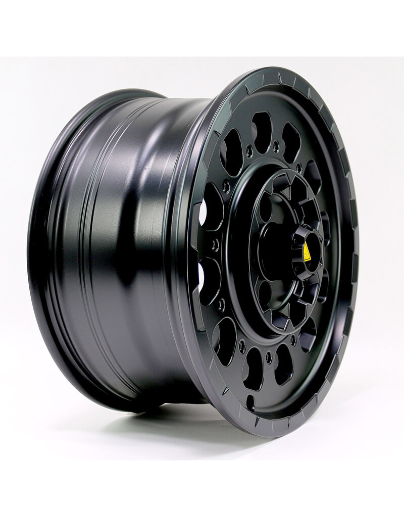 TWIN-MONOTUBE-PROJECT-AT3-HD-MONOBLOC 8.5x18 INCH IN SILK MATT BLACK HEAVY-DUTY ALUMINUM RIM SPECIALLY DESIGNED FOR FIAT DUCATO 3 LIGHT VERSION (250) + PEUGEOT BOXER + CITROEN JUMPER, 8.5Jx18H2, ET 57, 5x118 NBL 71.1 mm