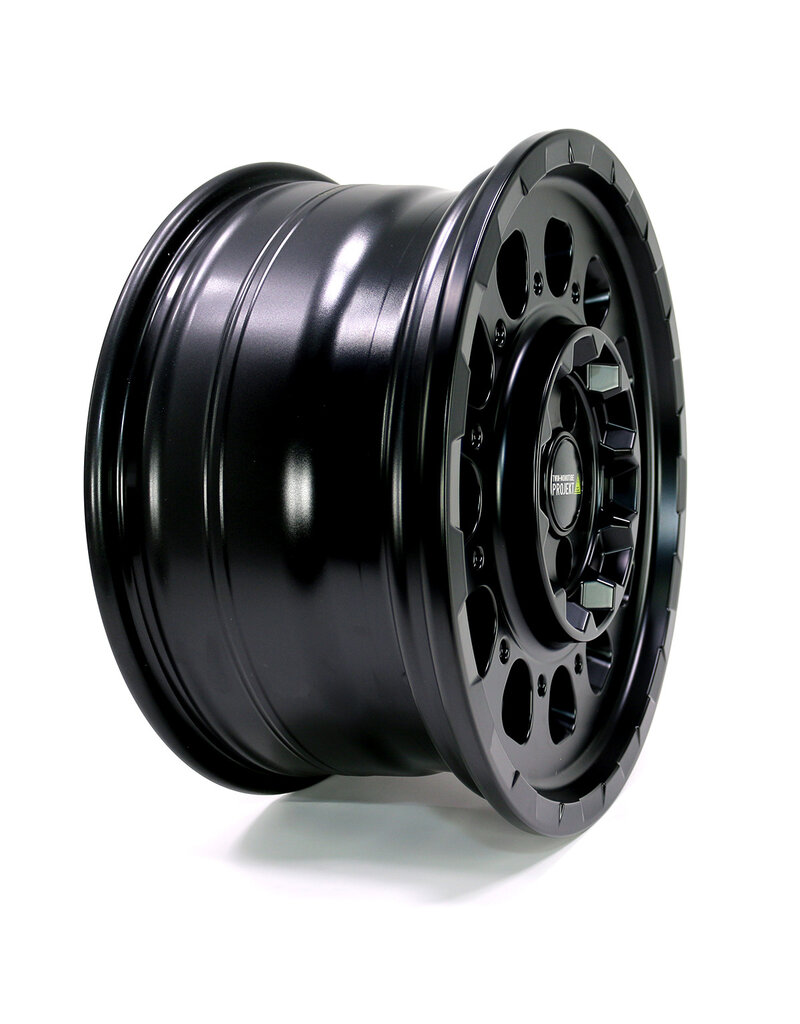 TWIN-MONOTUBE-PROJECT-AT3-HD-MONOBLOC 8.5x18 INCH IN SILK MATT BLACK HEAVY-DUTY ALUMINUM RIM SPECIALLY DESIGNED FOR FIAT DUCATO 3 LIGHT VERSION (250) + PEUGEOT BOXER + CITROEN JUMPER, 8.5Jx18H2, ET 57, 5x118 NBL 71.1 mm