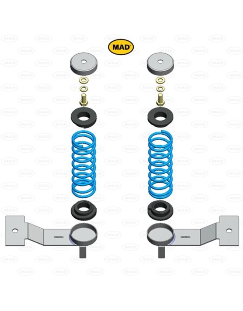 Pair of additional springs for the rear axle for Fiat Ducato, Citroen Jumper, Peugeot Boxer type 250/290 from 07/2006 and facelift from 05/2014 with single rear leaf springs