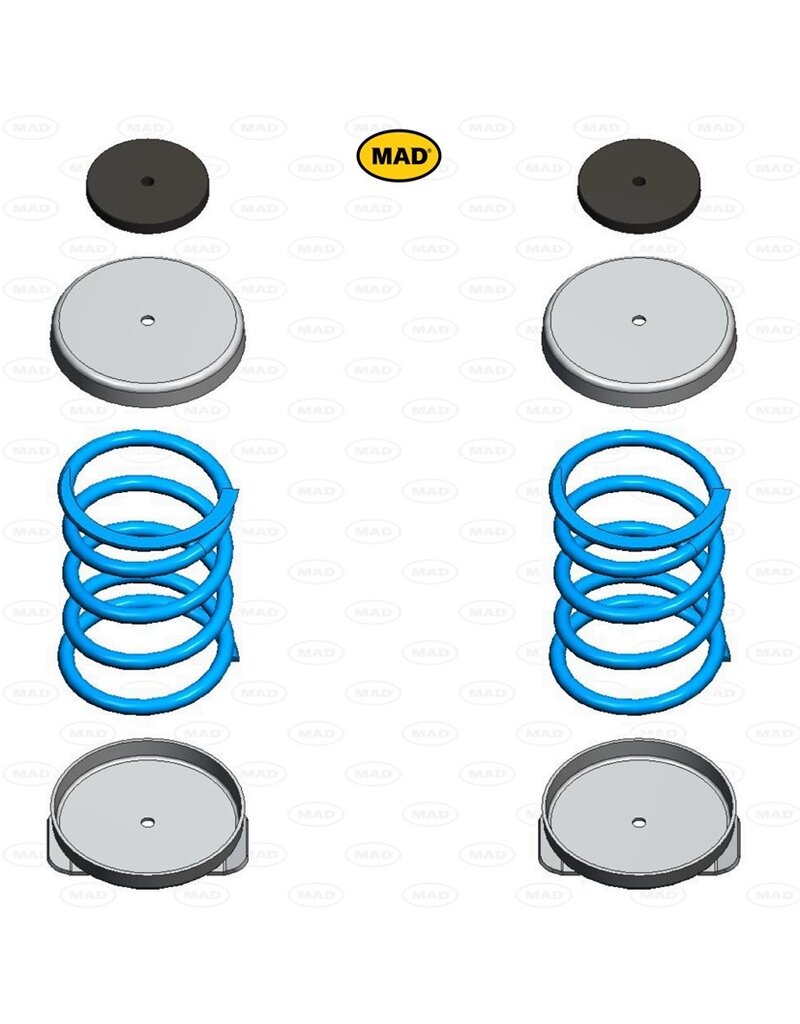Paire de ressorts supplémentaires extra HD (heavy duty=+750 kg) pour l'essieu arrière pour Fiat Ducato, Citroën Jumper, Peugeot Boxer modèle 250/290 à partir de 07/2006 ainsi que facelift à partir de 05/2014