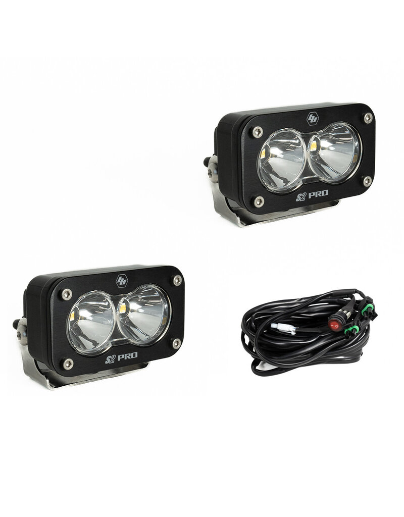 S2 Pro Black LED Auxiliary Light Pod Pair – Universal, by BAJA DESIGNS