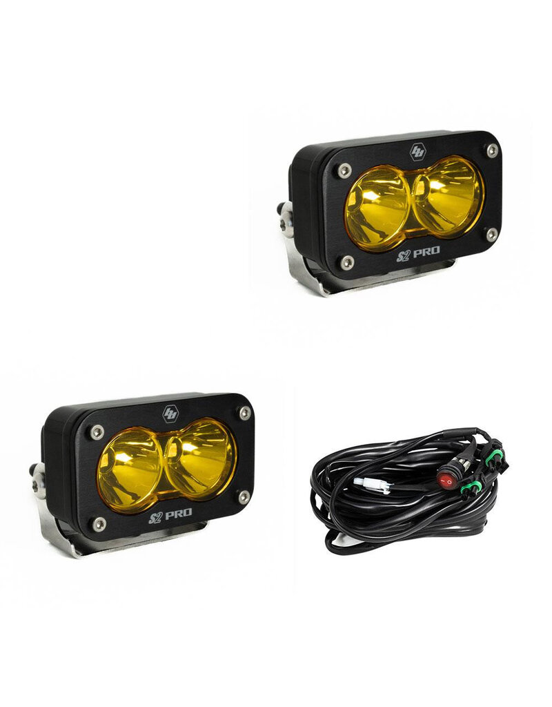 S2 Pro Schwarze LED-Zusatzscheinwerfer (Paar) – Universell, von BAJA DESIGNS