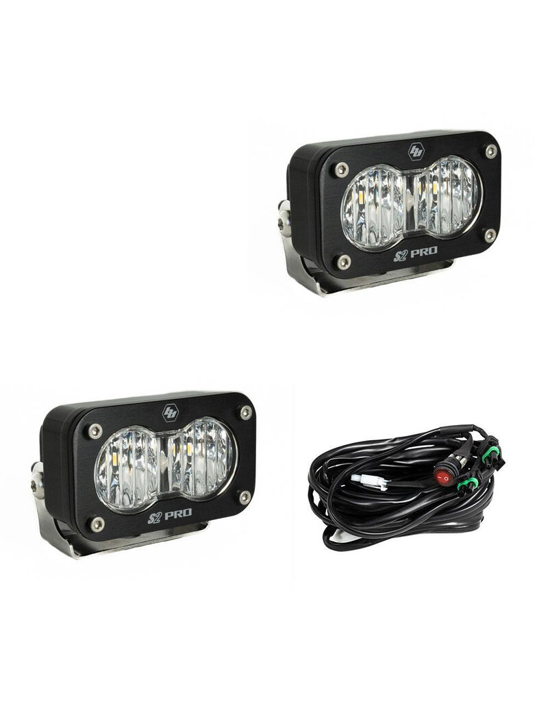 S2 Pro Black LED Auxiliary Light Pod Pair – Universal, by BAJA DESIGNS