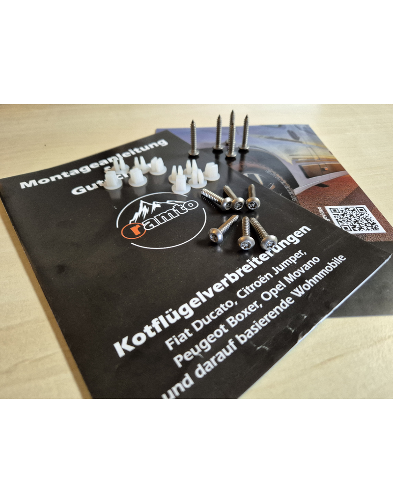 Befestigungsmaterial für eine Achse aus Edelstahl