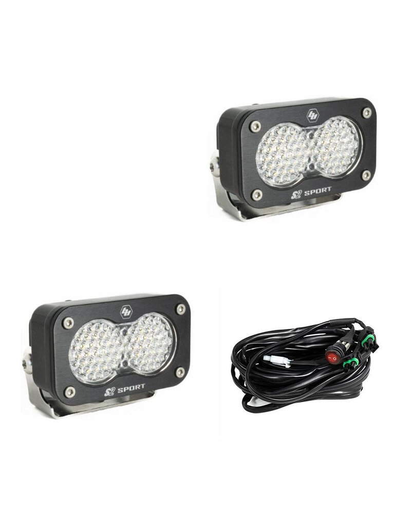 S2 Sport Black LED Auxiliary Light Pod Pair – Universal, by BAJA DESIGNS